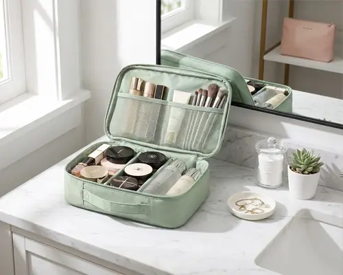 El camino de mejora de la fabricación de la fábrica de bolsas de cosméticos.