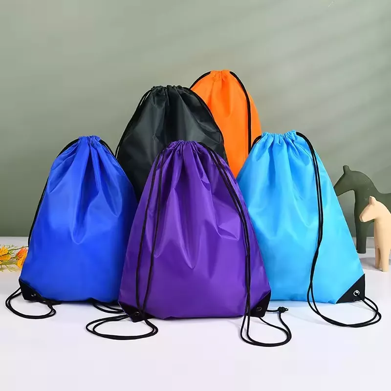 Mochila con cordón de poliéster impermeable al aire libre