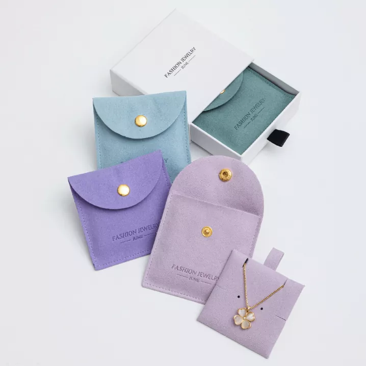Bolsa cuadrada de microfibra para sobres de joyería